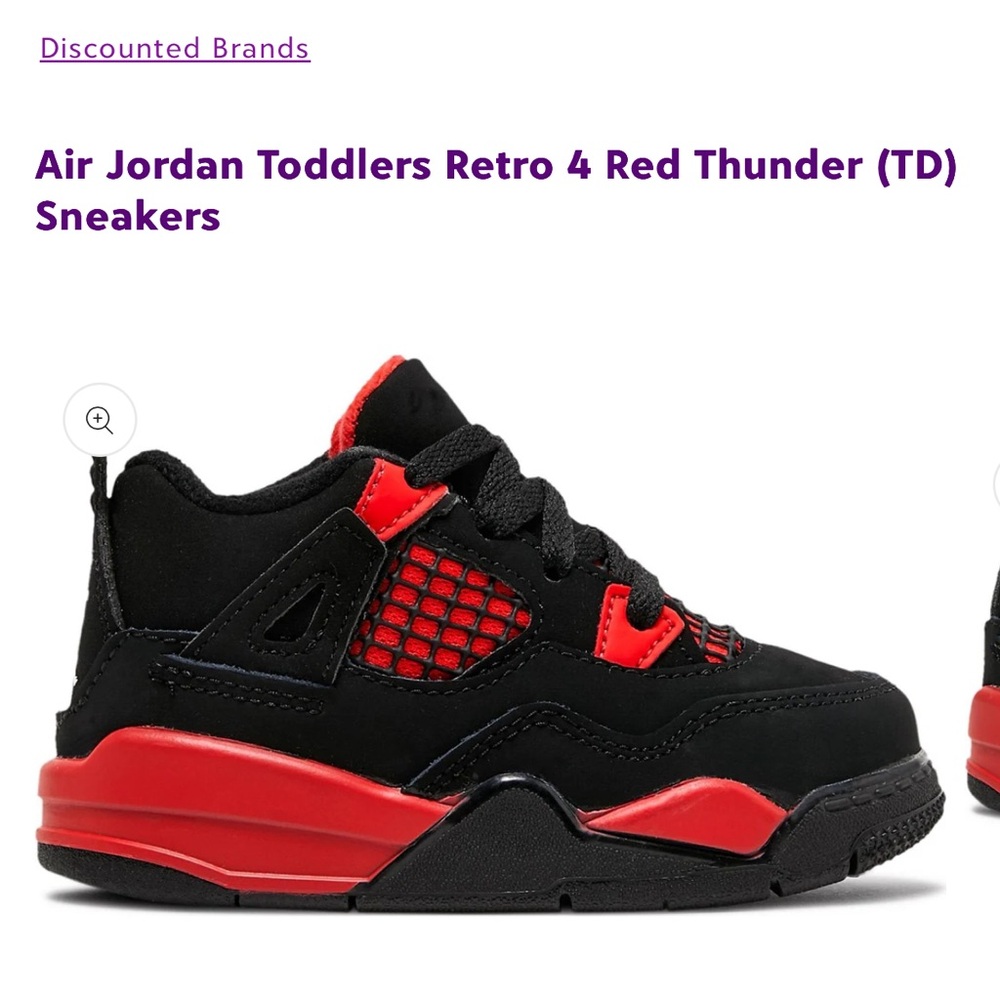 Nike Nike Air Jordan 4 Retro Red Thunder Size 10C